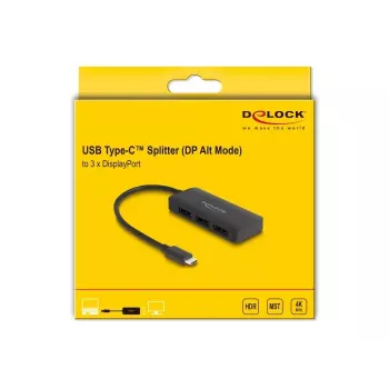 DeLOCK USB Type-C Splitter DP Alt Mode to 3 x DisplayPort MST 4K 60 Hz