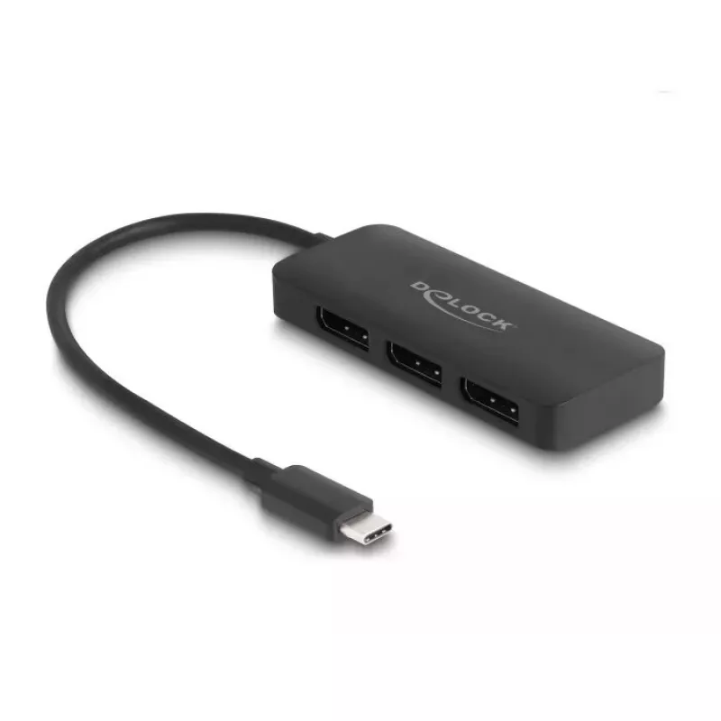 DeLOCK USB Type-C Splitter DP Alt Mode to 3 x DisplayPort MST 4K 60 Hz