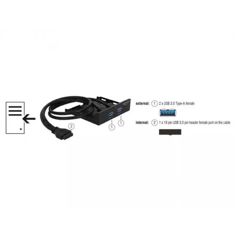 Drive bay panel DeLOCK 63994 Black