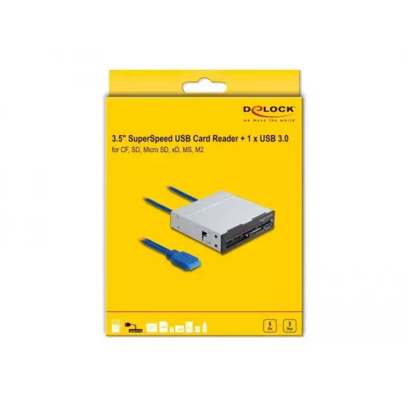 Internal Card Reader DeLOCK 91759 Black Grey CF MMC MS
