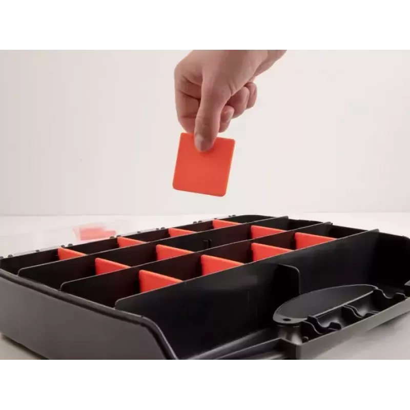 Storage box DeLOCK 18418 17 compartments 320x255x60mm orange black