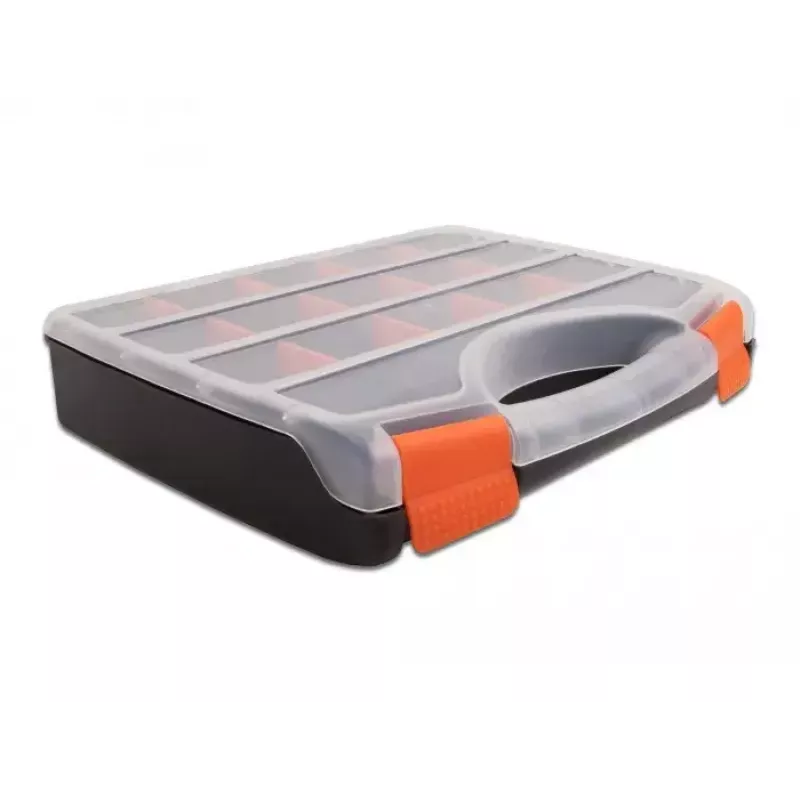 Storage box DeLOCK 18418 17 compartments 320x255x60mm orange black