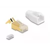 Network Cable DeLOCK RJ45 Modular Plug 25 pcs set Cat.7 Gold White