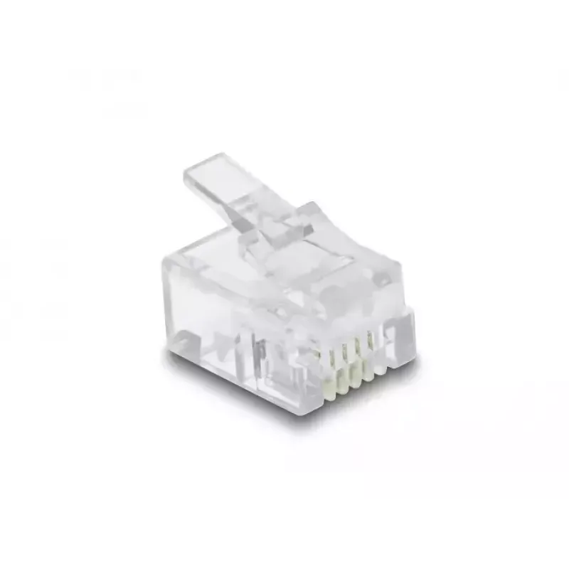 DeLOCK RJ11 Modular Plug 100 pcs Transparent Polycarbonate