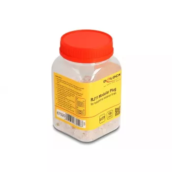 DeLOCK RJ11 Modular Plug 100 pcs Transparent Polycarbonate