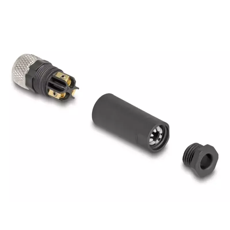 DeLOCK M8 Connector A-coded 3 pin female screw connection