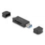 Card Reader DELOCK USB 5 Gbps USB Type-C / Type-A for SD and MicroSD, Black, 5000 Mbit/s, 21×77×10 mm