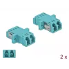 Fiber optic adapter DELOCK LC female–female OM3 duplex (pack of 2)
