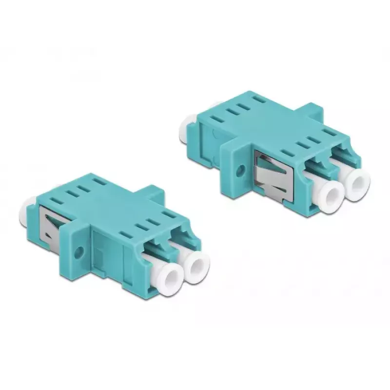 Fiber optic adapter DELOCK LC female–female OM3 duplex (pack of 2)
