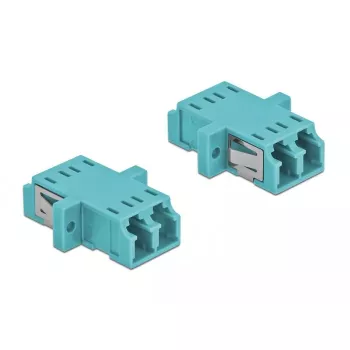 Fiber optic adapter DELOCK LC female–female OM3 duplex (pack of 2)