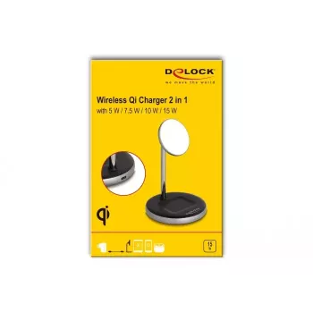 Wireless Charger DeLOCK 66468 2 in 1 5W 7.5W 10W 15W