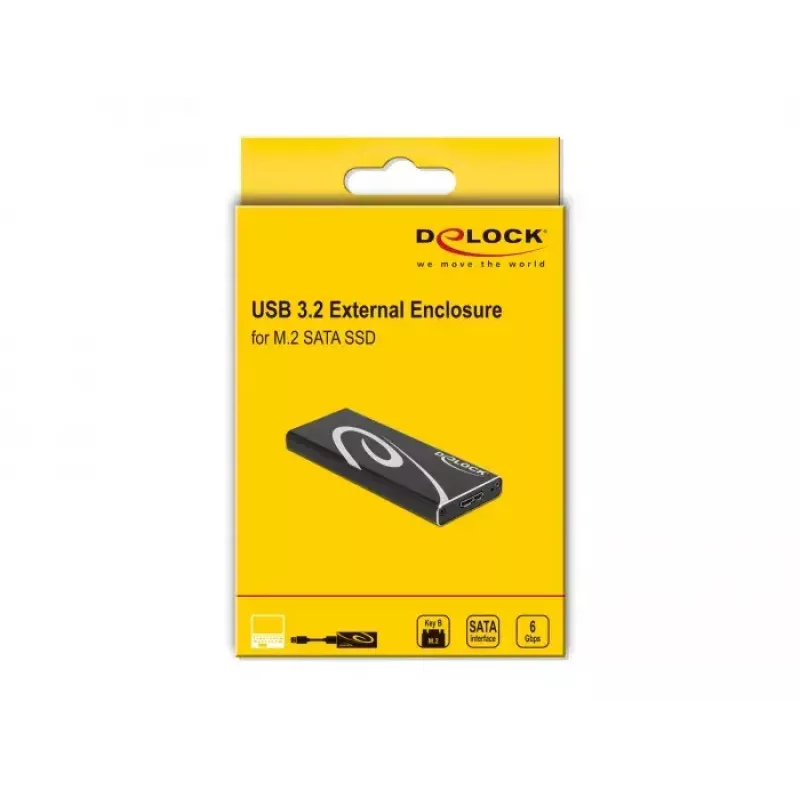 SSD enclosure DeLOCK 42007 Black M.2