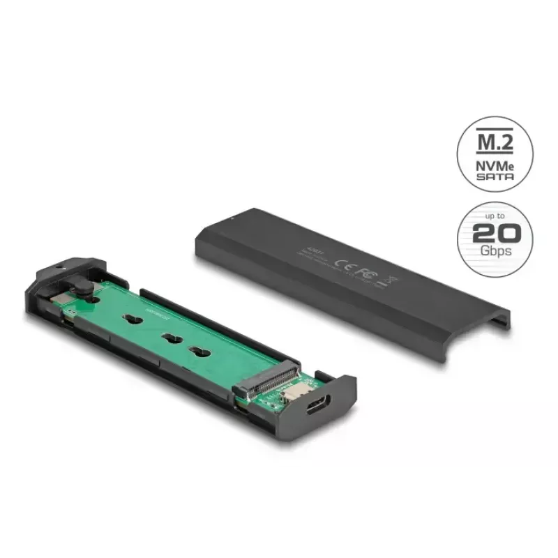 SSD enclosure DeLOCK 42031 Black M.2 PCIe SATA 20 Gbit/s