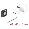 DELOCK computer case fan 4 cm (40 x 40 x 10 mm), ball bearing, 0.18 m³/h, 5 V DC, black