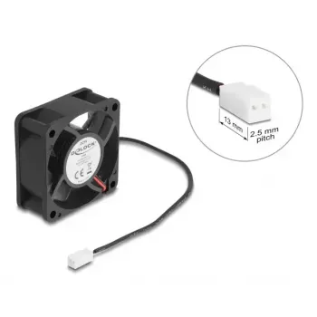 DELOCK 67289 Computer Case Fan 6 cm, Ball Bearing, 0.71 m³/h, 5 V DC, Black
