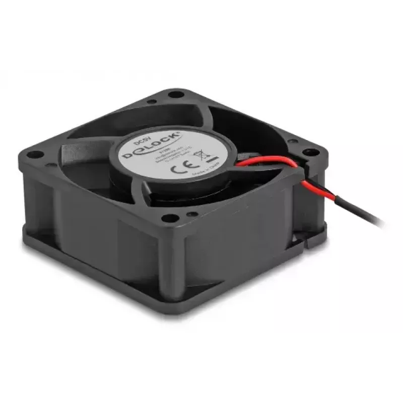 DELOCK 67289 Computer Case Fan 6 cm, Ball Bearing, 0.71 m³/h, 5 V DC, Black