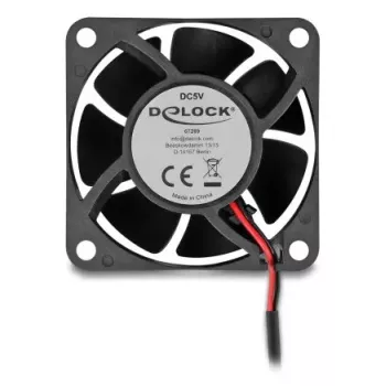 DELOCK 67289 Computer Case Fan 6 cm, Ball Bearing, 0.71 m³/h, 5 V DC, Black