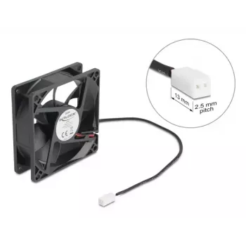 DELOCK Computer Case Fan 8 cm (80 x 80 x 25 mm), Ball Bearing, 5 V DC, Black