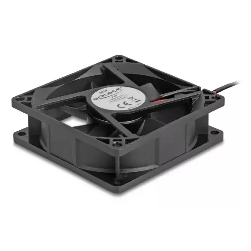 DELOCK Computer Case Fan 8 cm (80 x 80 x 25 mm), Ball Bearing, 5 V DC, Black