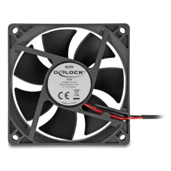 DELOCK Computer Case Fan 8 cm (80 x 80 x 25 mm), Ball Bearing, 5 V DC, Black