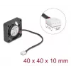 Fan DELOCK 67293 4 cm (40×40×10 mm) 0.18 m³/h Ball bearing 12V Black
