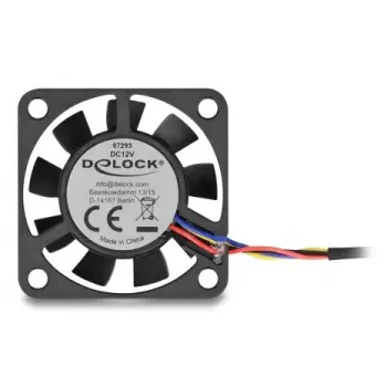 Fan DELOCK 67293 4 cm (40×40×10 mm) 0.18 m³/h Ball bearing 12V Black