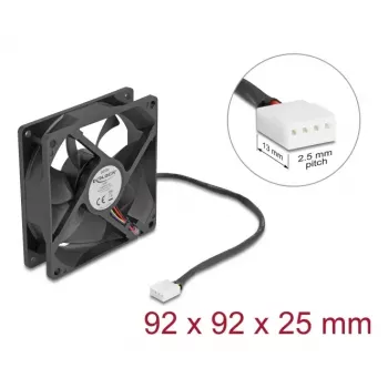 Computer case fan DELOCK 67297 92 mm, ball bearing, airflow 1.21 m³/h, black