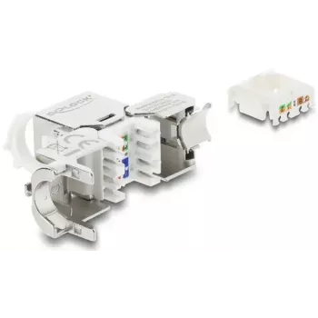 Keystone module DELOCK RJ45 jack to LSA Cat.8.1 shielded with locking clip and dust cover
