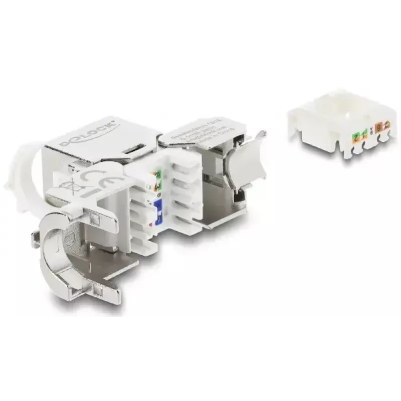 Keystone module DELOCK RJ45 jack to LSA Cat.8.1 shielded with locking clip and dust cover