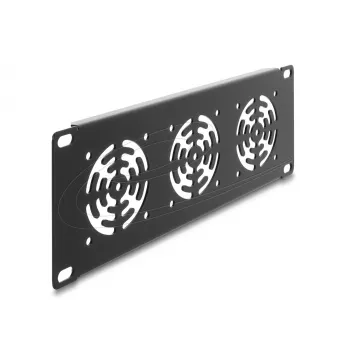 DeLOCK 67431 10 inch 2U Rack Cover Plate with 3 x 60mm Fans, Dark Grey