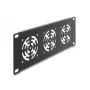 DeLOCK 67431 10 inch 2U Rack Cover Plate with 3 x 60mm Fans, Dark Grey