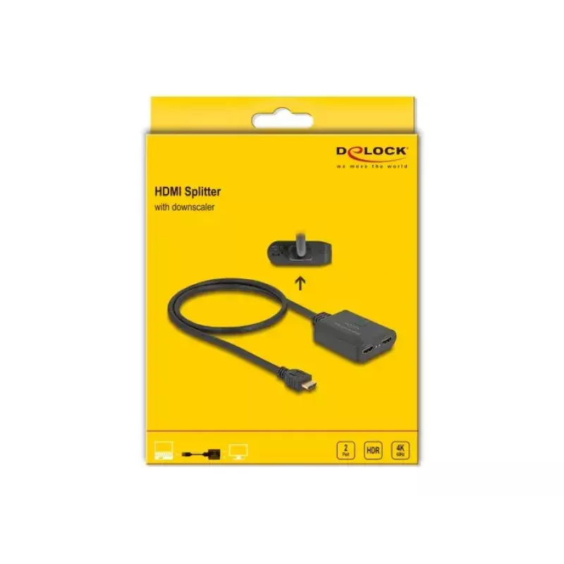 DeLOCK HDMI Splitter 1 x HDMI in to 2 x HDMI out 4K 60 Hz