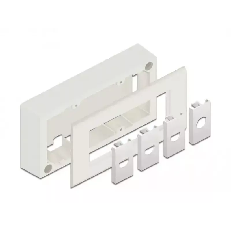 Patch panel accessory DELOCK 81333 — white polycarbonate bracket, 152×50×82 mm