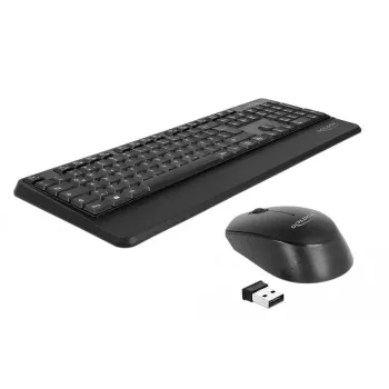 Keyboard Mouse included DeLOCK 12674 Universal RF Wireless QWERTZ German Black