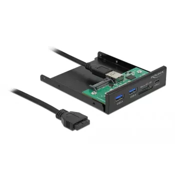 DeLOCK Front Panel 3.5 inch USB 5 Gbps 1 x USB Type-C + 2 x USB Type-A + SD and Micro SD slot