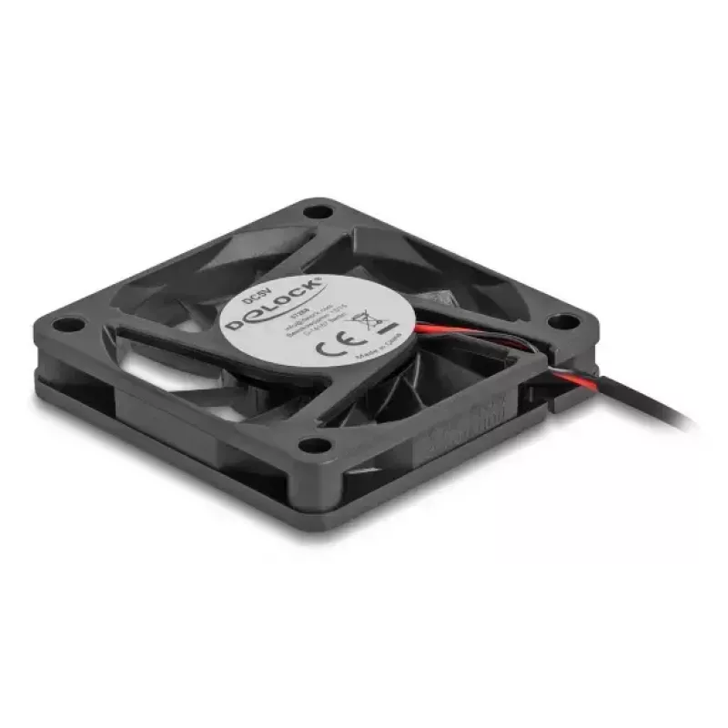Computer case fan DELOCK 67288 — 60 mm, ball bearing, 5 V, airflow 0.38 m³/h, black, 1 pc