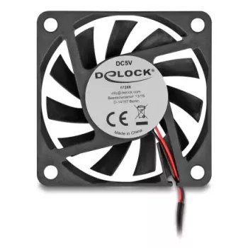 Computer case fan DELOCK 67288 — 60 mm, ball bearing, 5 V, airflow 0.38 m³/h, black, 1 pc