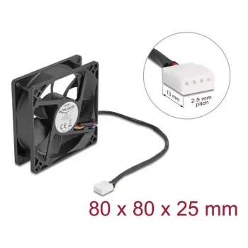 Fan DeLOCK 67301 8 cm Black Ball Bearing 0.97 m³/h
