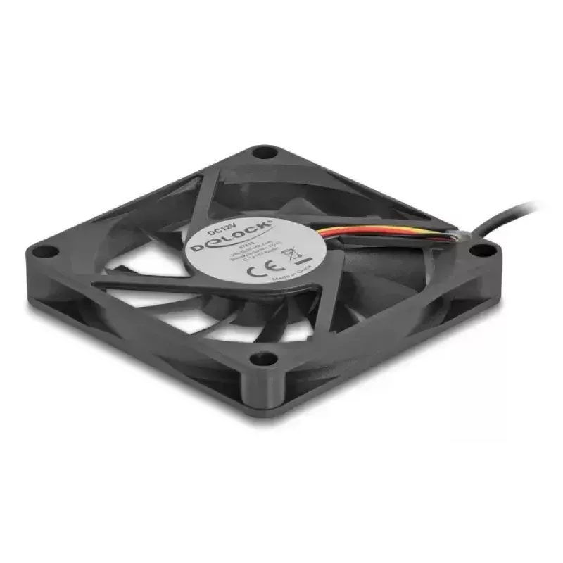 Computer case fan DELOCK 67315 — 70 mm ball bearing, 0.42 m³/h, black