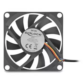 Computer case fan DELOCK 67315 — 70 mm ball bearing, 0.42 m³/h, black