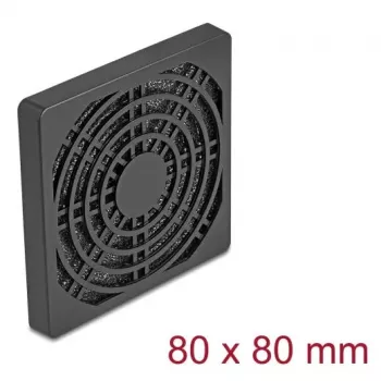 Fan grill DELOCK 67311, ABS, black, 87×87 mm, mounting pattern 71.5×71.5 mm