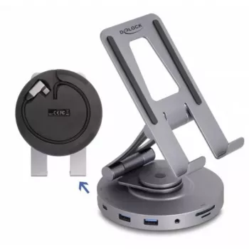DeLOCK Tablet and Laptop Docking Station 4K HDMI USB Hub SD Micro SD PD 3.0