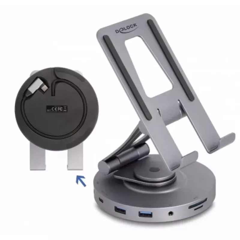 DeLOCK Tablet and Laptop Docking Station 4K HDMI USB Hub SD Micro SD PD 3.0