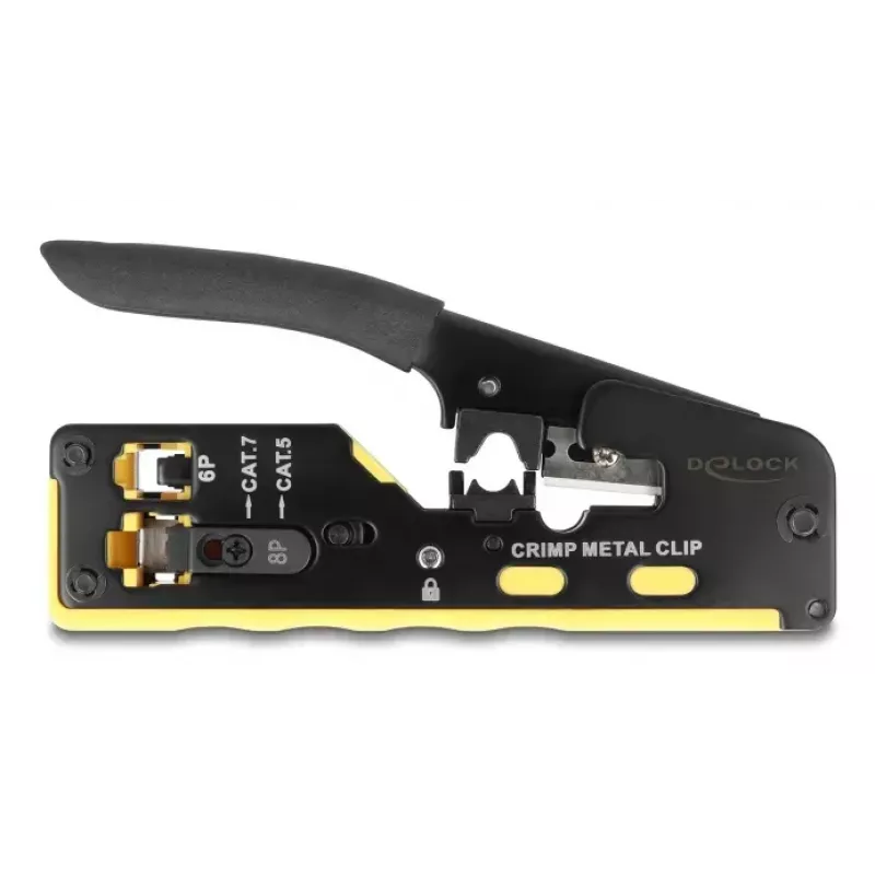 Crimping tool DELOCK 90583 for 6P/8P RJ45 RJ11 plugs Cat.5/6/7 with blade and stripper