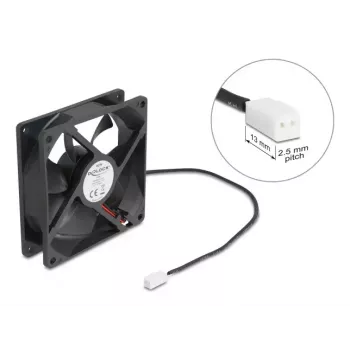DELOCK Computer Case Fan 92 mm 5 V DC Ball Bearing 1.02 m³/h Black (model 67291)