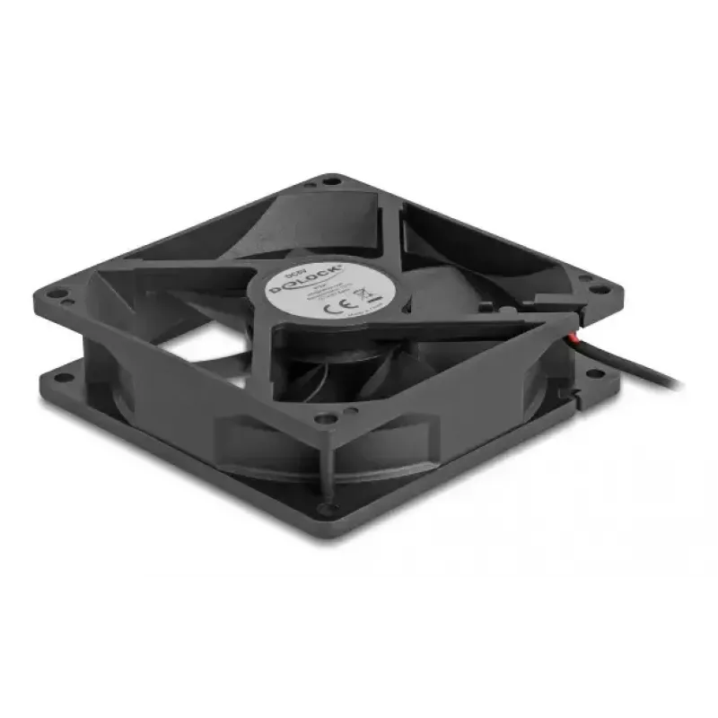 DELOCK Computer Case Fan 92 mm 5 V DC Ball Bearing 1.02 m³/h Black (model 67291)