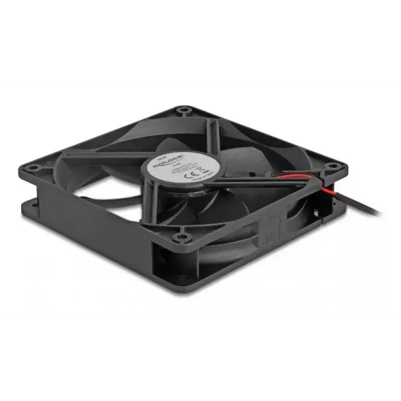 DELOCK 67292 Computer Case Fan 120 mm Black, Ball Bearing, 5 V DC, Airflow 1.73 m³/h