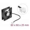 Computer case fan DELOCK 67296 — 80 mm, ball bearing, 0.97 m³/h, black
