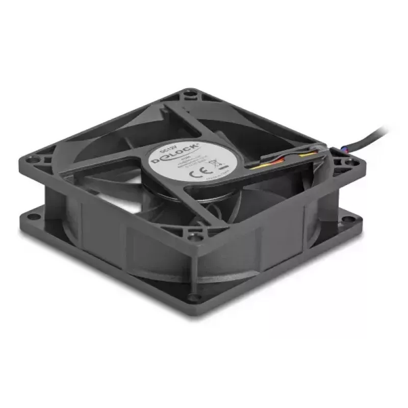 Computer case fan DELOCK 67296 — 80 mm, ball bearing, 0.97 m³/h, black