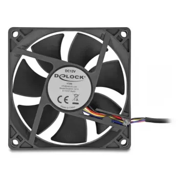 Computer case fan DELOCK 67296 — 80 mm, ball bearing, 0.97 m³/h, black